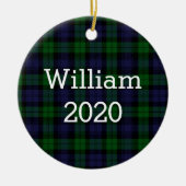 Black Watch Tartan Plaid Personalized Keramisch Ornament (Voorkant)