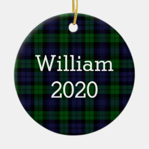 Black Watch Tartan Plaid Personalized Keramisch Ornament