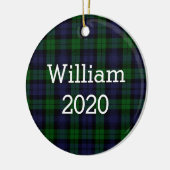 Black Watch Tartan Plaid Personalized Keramisch Ornament (Links)