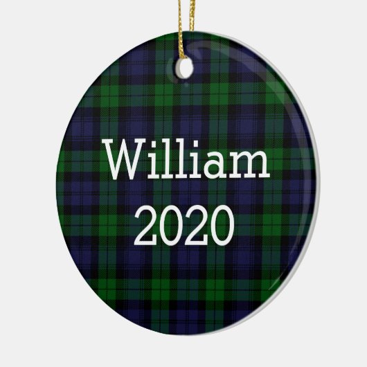 Black Watch Tartan Plaid Personalized Keramisch Ornament (Links)