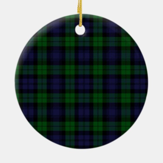 Black Watch Tartan Plaid Personalized Keramisch Ornament (Achterkant)