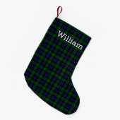 Black Watch Tartan Plaid Personalized Kleine Kerstsok (Voorkant (Hangend))