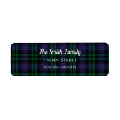 Black Watch Tartan, Plaid Retouradres Etiket (Voorkant)