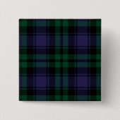Black Watch Tartan, Plaid Vierkante Button 5,1 Cm (Voorkant)