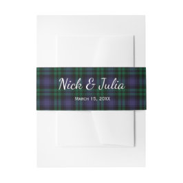 Black Watch Tartan, Plaid Wedding Uitnodigingen Wikkel