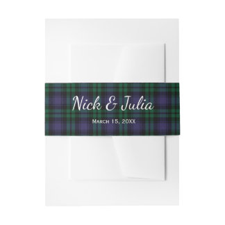 Black Watch Tartan, Plaid Wedding Uitnodigingen Wikkel