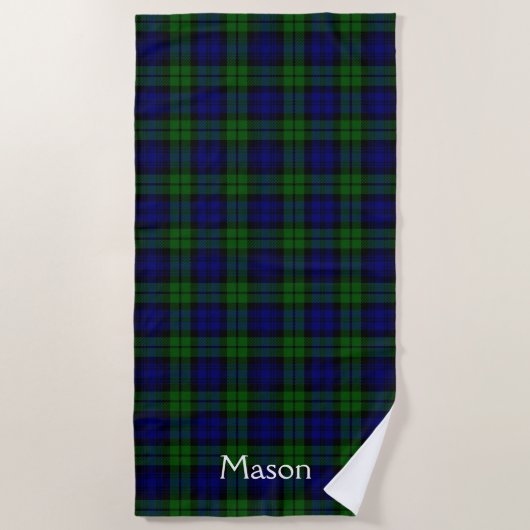 Black Watch Tartan Pset Beach Towel Strandlaken (Voorkant)