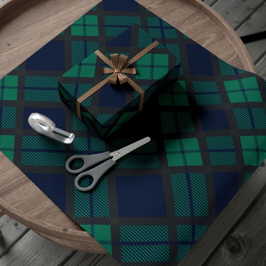 Black Watch Tartan Pset Classic Blue Green Cadeaupapier