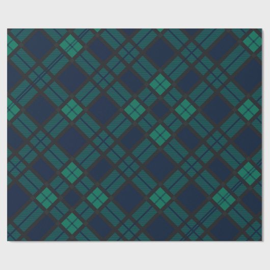 Black Watch Tartan Pset Classic Blue Green Cadeaupapier (Vlak)