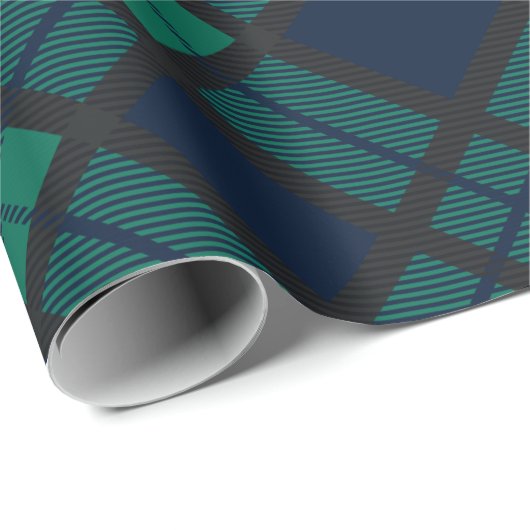 Black Watch Tartan Pset Classic Blue Green Cadeaupapier (Rol Hoek)