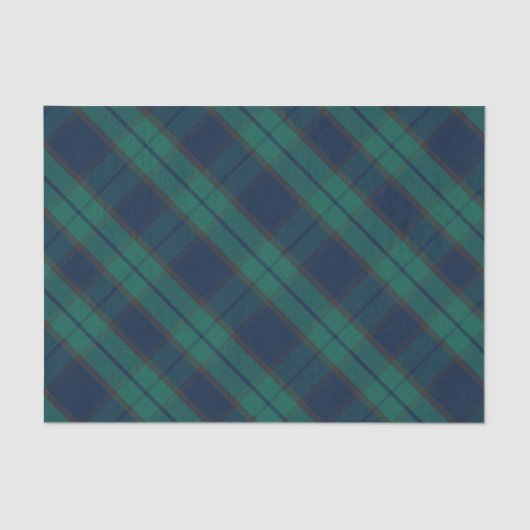Black Watch Tartan Pset Classic Blue Green Tissuepapier (Voorkant)