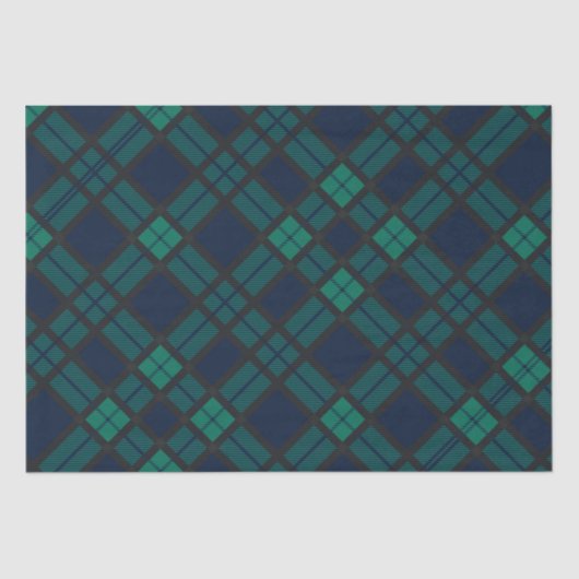 Black Watch Tartan Pset Classic Blue Green Tissuepapier (Voorkant)