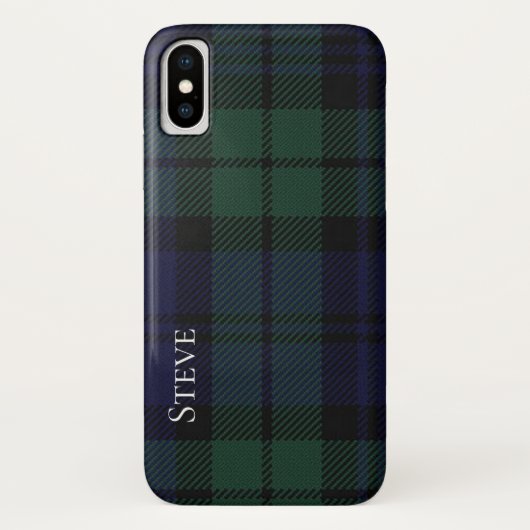 Black Watch Tartan Pset iPhone X Hoesje (Achterkant)