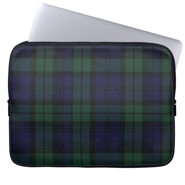 Black Watch Tartan Pset-laptop Hoesje Laptop Sleeve (Voorkant)