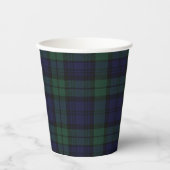 Black Watch Tartan Pset Paper Cups Papieren Bekers (Voorkant)