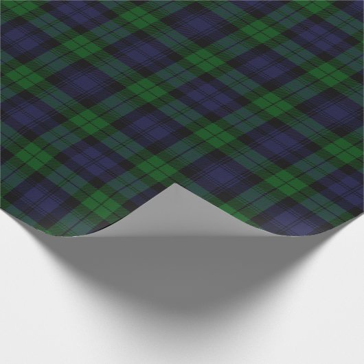Black Watch Tartan Pset Scottish Pset Pattern Cadeaupapier (Hoek)