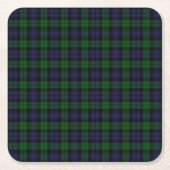 Black Watch Tartan Pset Scottish Pset Pattern Kartonnen Onderzetters (Voorkant)