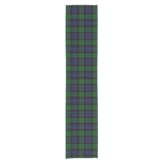 Black Watch Tartan Pset Scottish Pset Pattern Korte Tafelloper (Voorkant)