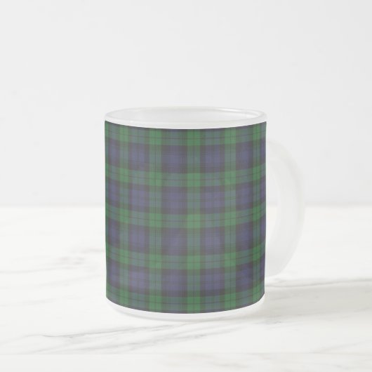 Black Watch Tartan Pset Scottish Pset Pattern Matglas Koffiemok (Voorkant rechts)