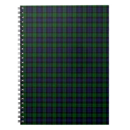 Black Watch Tartan Pset Scottish Pset Pattern Notitieboek (Voorkant)