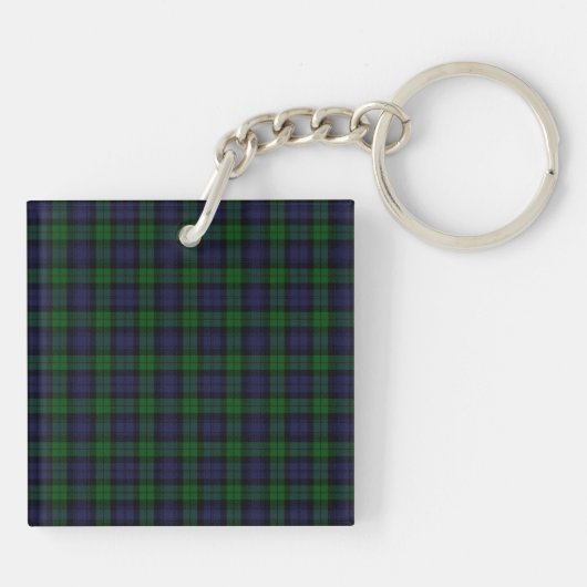 Black Watch Tartan Pset Scottish Pset Pattern Sleutelhanger (Achterkant)