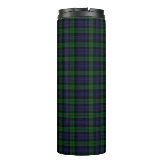 Black Watch Tartan Pset Scottish Pset Pattern Thermosbeker (Achterkant)