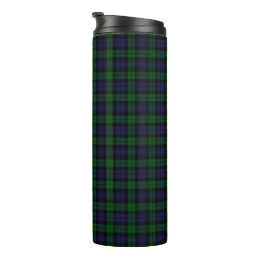 Black Watch Tartan Pset Scottish Pset Pattern Thermosbeker (Geroteerd rechts)