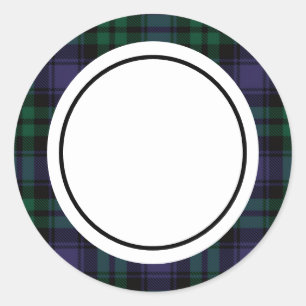 Black Watch Tartan, Schotse ruit Ronde Sticker