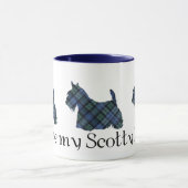 Black Watch Tartan Schotse Terriër Mok (Midden)