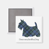 Black Watch Tartan Scottish Terrier Magneet (Voorkant / Achterkant)