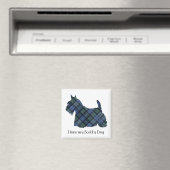 Black Watch Tartan Scottish Terrier Magneet (Insitu (Vaatwasser))