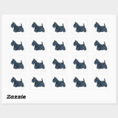 Black Watch Tartan Scottish Terrier Vierkante Sticker (Vel)