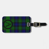 Black Watch Tartan spellen personaliseren Bagagelabel (Voorkant horizontaal)