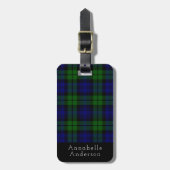 Black Watch Tartan spellen personaliseren Bagagelabel (Voorkant verticaal)