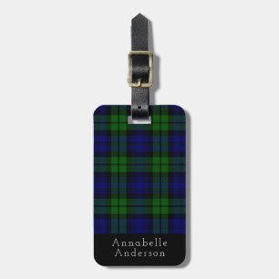 Black Watch Tartan spellen personaliseren Bagagelabel