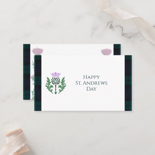 Black Watch Tartan St. Andrews Day Plaatskaartje (Voorkant / Achterkant in situ)