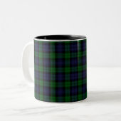 Black Watch Tartan Tweekleurige Koffiemok (Voorkant links)