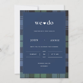 Black Watch Tartan "We Do" Invitation Kaart