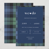 Black Watch Tartan "We Do" Invitation Kaart (Voorkant / Achterkant)