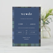 Black Watch Tartan "We Do" Uitnodiging (Staand voorkant)