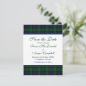 Black Watch Tartan Wedding Save the Date Kaart (Staand voorkant)