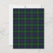 Black Watch Tartan Wedding Save the Date Kaart (Achterkant)