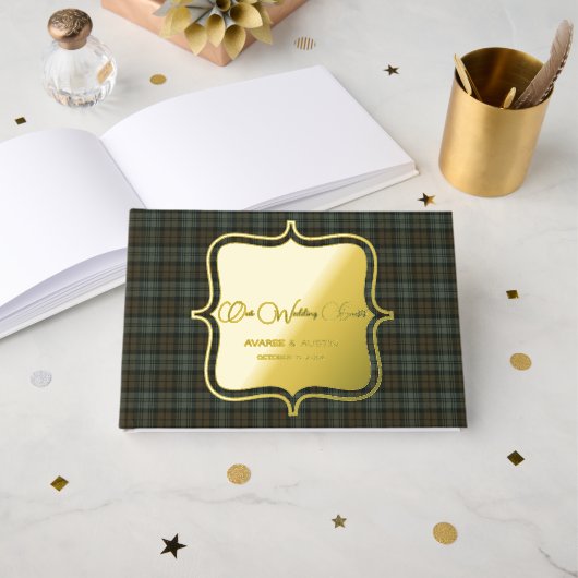 Black Watch Weathered Original Scottish Tartan Gastenboek (Voorkant open)