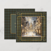 Black Watch Weathered Scottish Tartan Christmas  Feestdagenkaart (Voorkant / Achterkant)