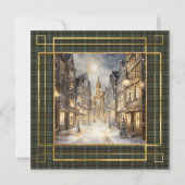 Black Watch Weathered Scottish Tartan Christmas  Feestdagenkaart (Voorkant)