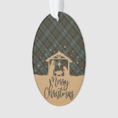 Black Watch Weathered Scottish Tartan Christmas Ornament (voorkant)