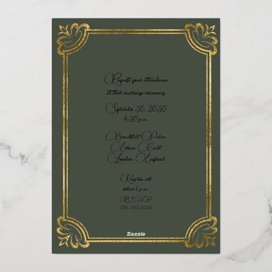 Black Watch Weathered Tartan Gold Foil Invitation Folie Uitnodiging (Achterkant)