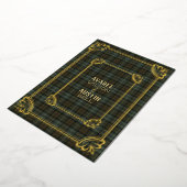 Black Watch Weathered Tartan Gold Foil Invitation Folie Uitnodiging (Gedraaid)