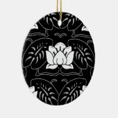 Black Water Lily Motif Keramisch Ornament (Rechts)