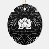 Black Water Lily Motif Keramisch Ornament (Links)